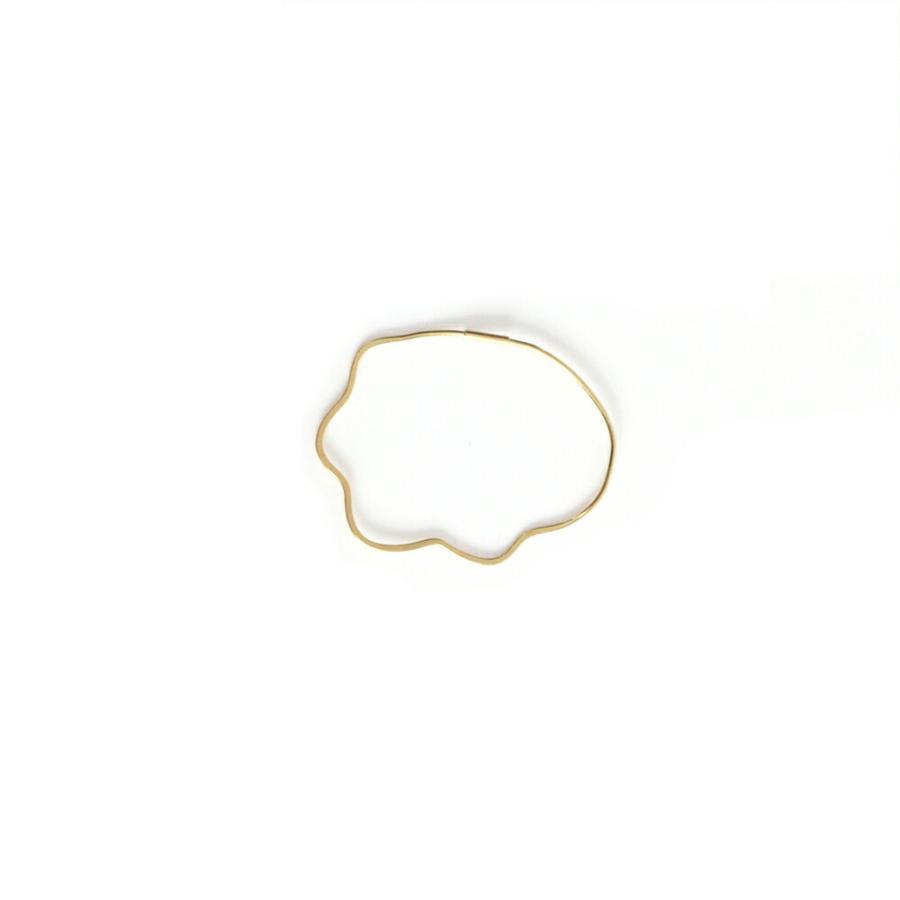 【廃番商品】hirondelle et pepin（イロンデールエペパン） / k18 hp-18fw-575 フープピアス ウェーブ / L (片耳タイプ) | hirondelle