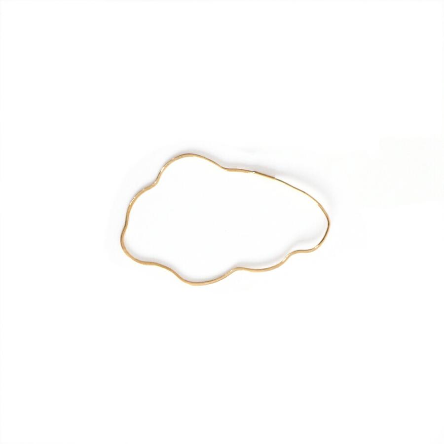 【廃番商品】hirondelle et pepin（イロンデールエペパン） / k18 hp-18fw-575 フープピアス ウェーブ / LL (片耳タイプ) | hirondelle