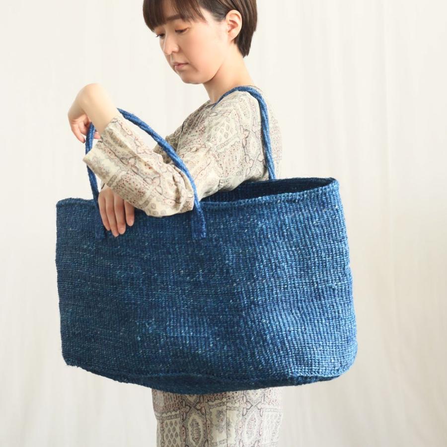 サイザル カゴバッグ 楕円L - ブルー かごバッグ | ブルー（ファッション） | 09