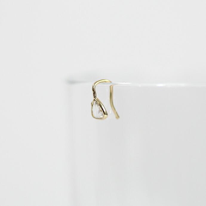 【廃番商品】hirondelle et pepin（イロンデールエペパン） / k18 hp-19ss-614 マルチ ローズカットダイヤ フックピアス (片耳タイプ) | hirondelle