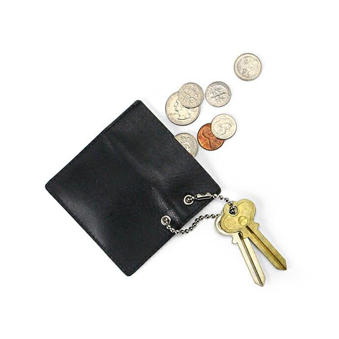 CANDY DESIGN & WORKS (キャンディーデザインワークス) / Burroughs CLS-02 バロウズ レザーコインケース - ブラック/ニッケル 小銭入れ お… | WORKS | 02