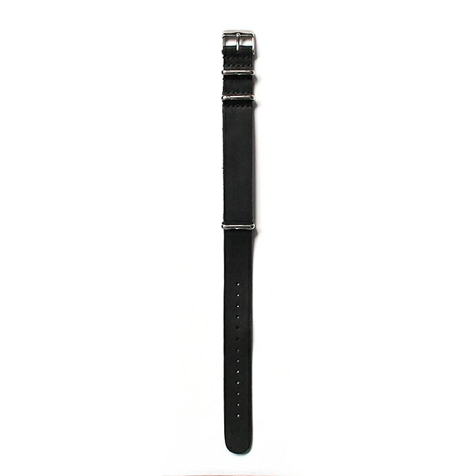 NATO Leather Strap 18mm - Black NATOタイプ レザーストラップ ブラック | 