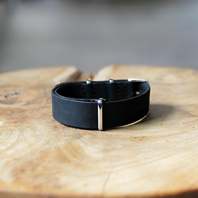 NATO Leather Strap 18mm - Black NATOタイプ レザーストラップ ブラック |  | 01