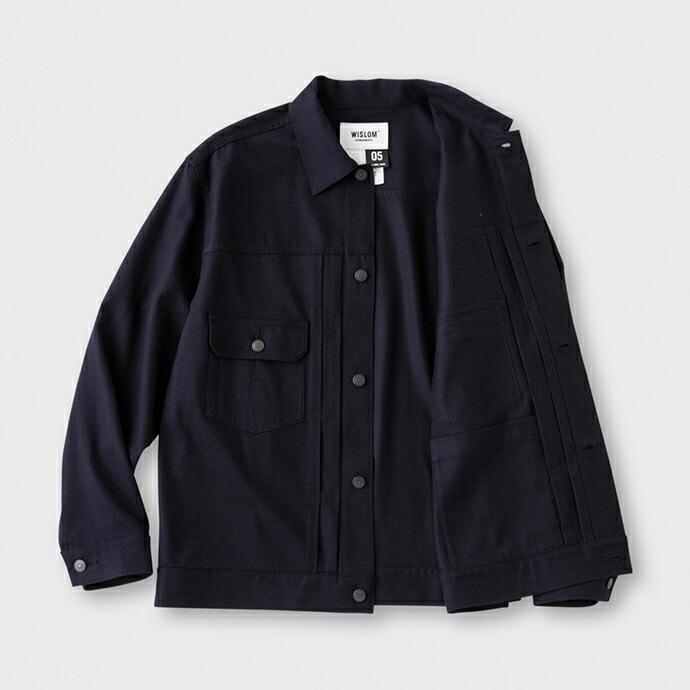 WISLOM / MILLS デニムジャケット型ウールブルゾン - FLAN ネイビー 18-10210M【送料無料】   買い回り 買い周り 買いまわり ポイント消化 | WISLOM | 02