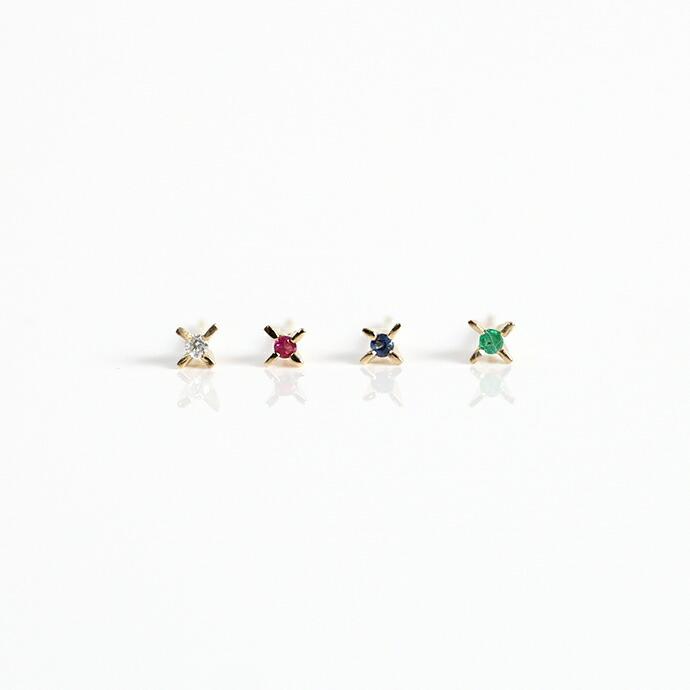 イロンデール エペパン hirondelle et pepin / k18 hn-19fw-529 ミニ立て爪 ネックレス /ダイヤ / ルビー / サファイヤ / エメラルド レディー… | hirondelle | 06