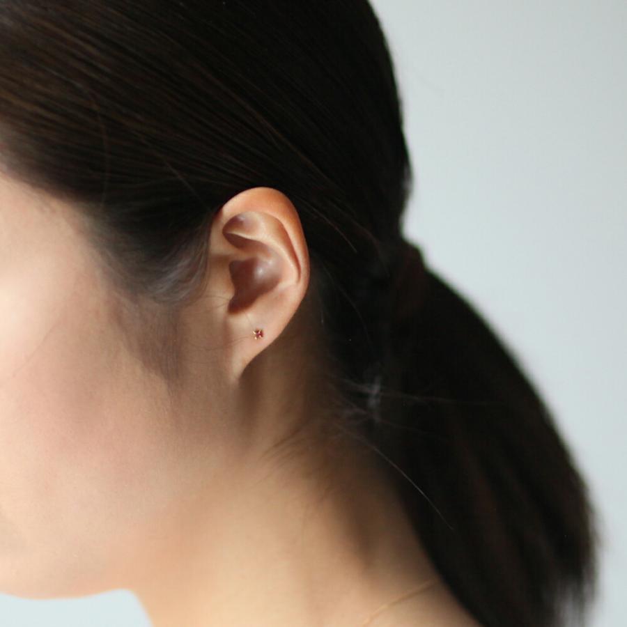 イロンデール エペパン hirondelle et pepin / k18 hp-19fw-626 ミニ立て爪 ピアス / ルビー (片方タイプ) レディース ギフト プレゼント アク… | hirondelle | 05