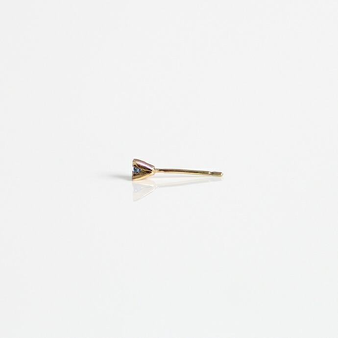 イロンデール エペパン hirondelle et pepin / k18 hp-19fw-627 ミニ立て爪 ピアス / サファイヤ (片方タイプ) レディース ギフト プレゼント … | hirondelle | 03