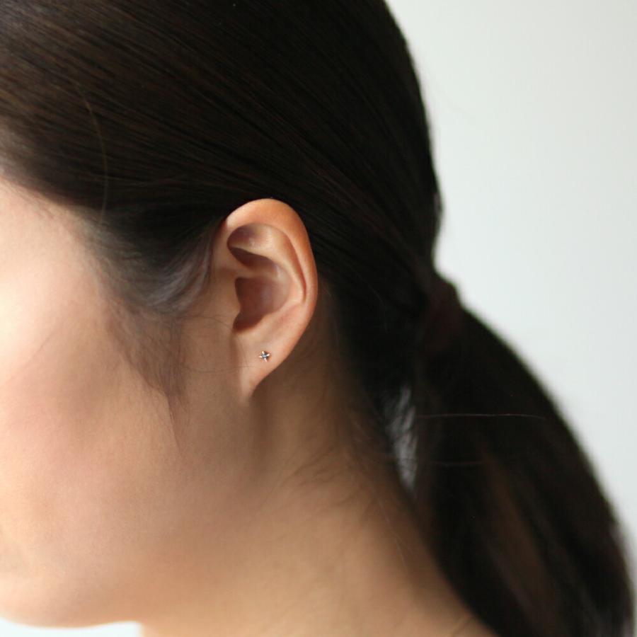 イロンデール エペパン hirondelle et pepin / k18 hp-19fw-627 ミニ立て爪 ピアス / サファイヤ (片方タイプ) レディース ギフト プレゼント … | hirondelle | 05