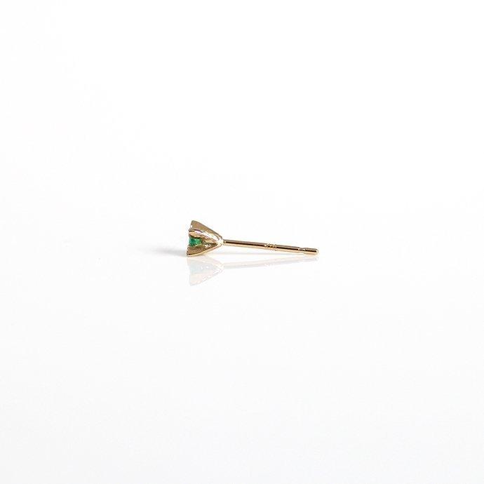 イロンデール エペパン hirondelle et pepin / k18 hp-19fw-628 ミニ立て爪 ピアス / エメラルド (片方タイプ) レディース ギフト プレゼント … | hirondelle | 02