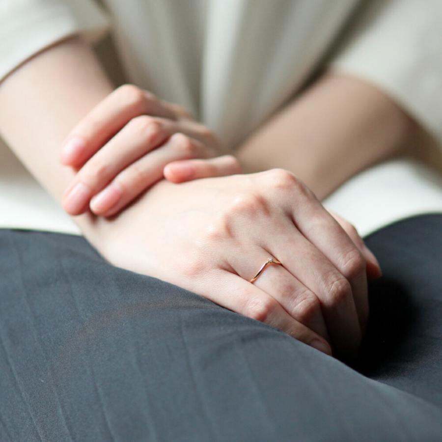 イロンデール エペパン hirondelle et pepin / k18 hr-19fw-549 8つ爪ミニパール Vリング レディース 指輪 ギフト プレゼント 記念日 アクセサ… | hirondelle