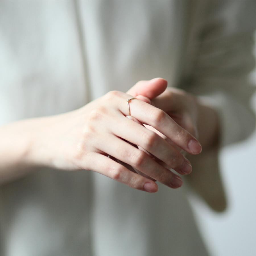 イロンデール エペパン hirondelle et pepin / k18 hr-19fw-551 4つ爪ミニパール Vリング レディース 指輪 ギフト プレゼント 記念日 アクセサ… | hirondelle | 01