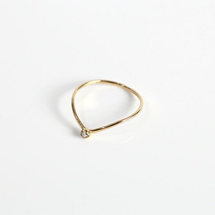 イロンデール エペパン hirondelle et pepin / k18 hr-19fw-551 4つ爪ミニパール Vリング レディース 指輪 ギフト プレゼント 記念日 アクセサ… | hirondelle | 02