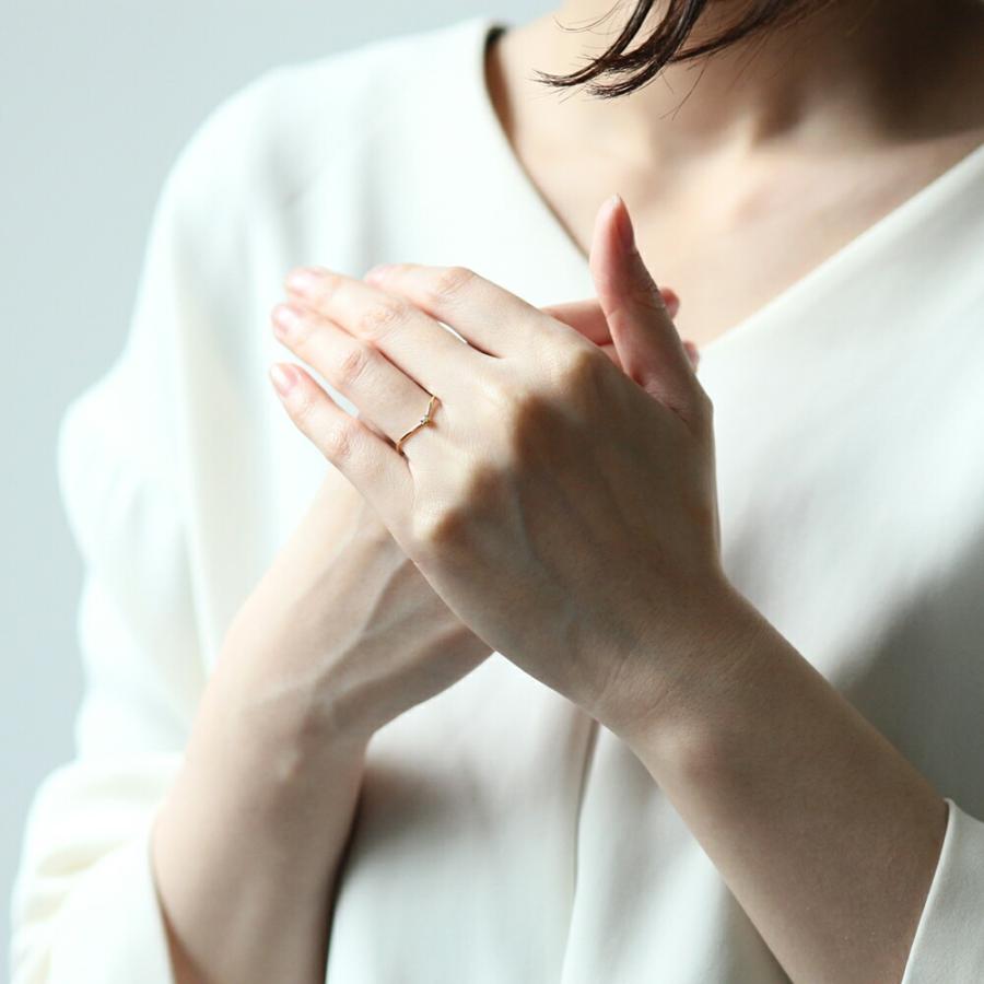 イロンデール エペパン hirondelle et pepin / k18 hr-19fw-551 4つ爪ミニパール Vリング レディース 指輪 ギフト プレゼント 記念日 アクセサ… | hirondelle | 06