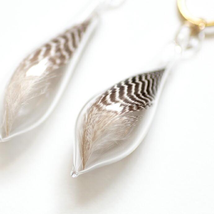 moca.arpeggio（モカ アルペジオ） / GFP-12 Feather フェザー グラス イヤリング （両耳タイプ）- ブラウン レディース ノンホール ギフト プ… | グラス | 02