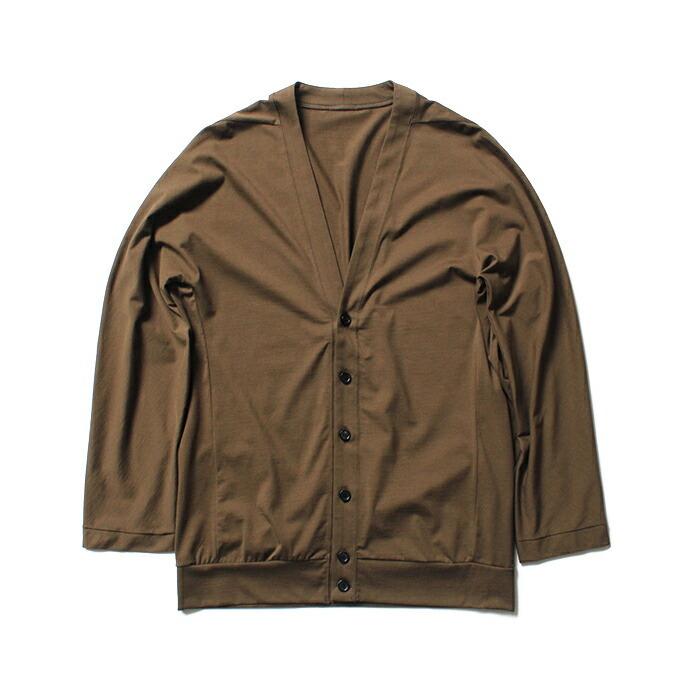 smoothday（スムースデイ）メンズ 60/2 テクノラマ天竺 Vネックカーディガン SN-T056-002 - カーキ  買い回り  買いまわり | 