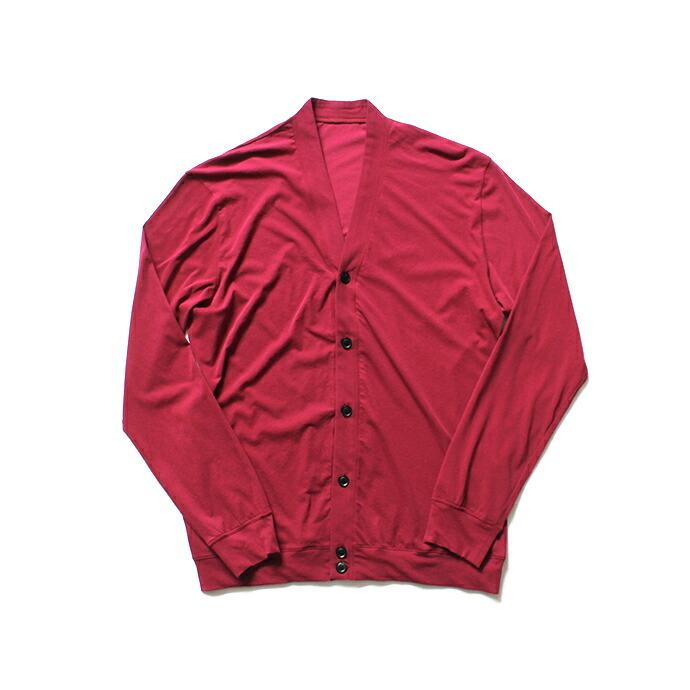 smoothday（スムースデイ）80/1 メンズ コズモラマ ハイゲージ天竺 Vネックカーディガン SN-T054-001 - ボルドー  買い回り  買いまわり | ボルドー