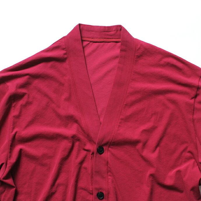 smoothday（スムースデイ）80/1 メンズ コズモラマ ハイゲージ天竺 Vネックカーディガン SN-T054-001 - ボルドー  買い回り  買いまわり | ボルドー | 02