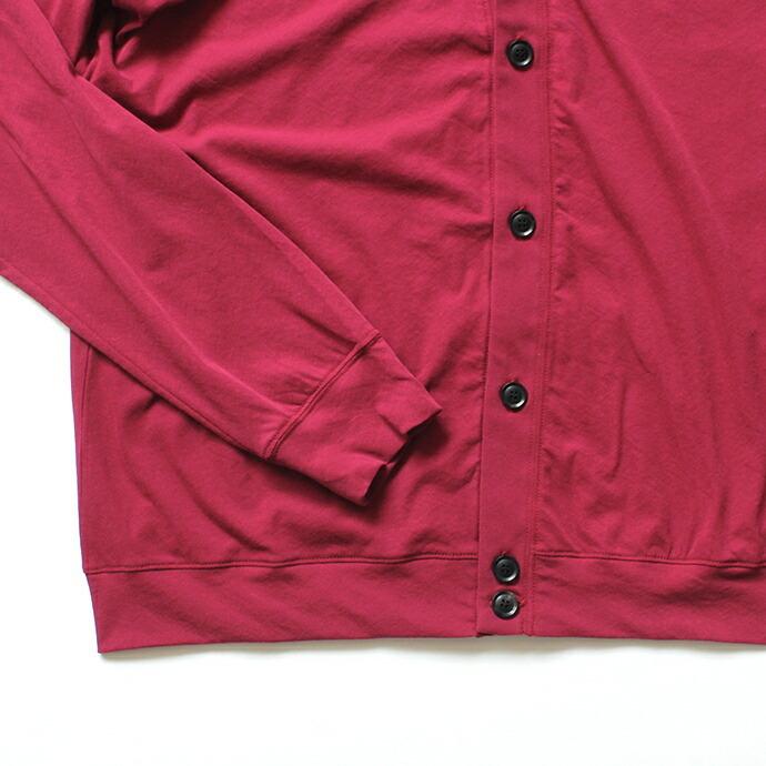 smoothday（スムースデイ）80/1 メンズ コズモラマ ハイゲージ天竺 Vネックカーディガン SN-T054-001 - ボルドー  買い回り  買いまわり | ボルドー | 03