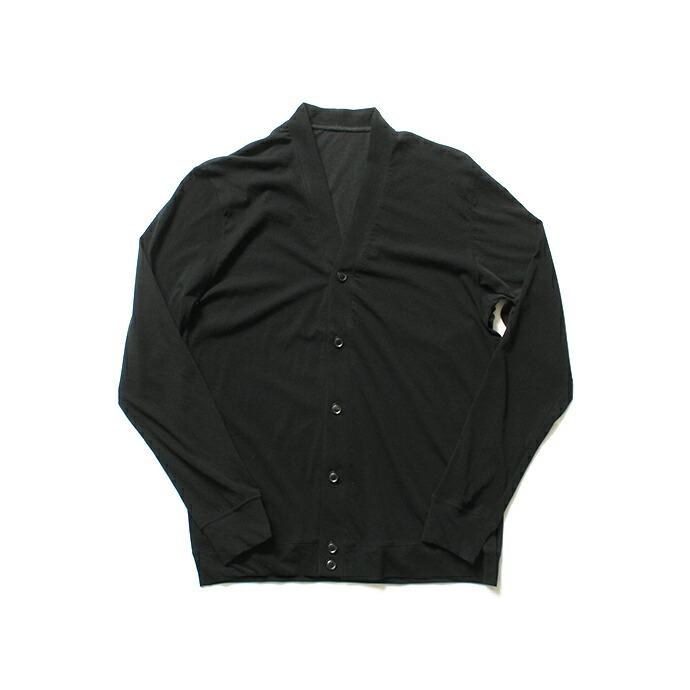 smoothday（スムースデイ）80/1 メンズ コズモラマ ハイゲージ天竺 Vネックカーディガン SN-T054-001 - ブラック  買い回り  買いまわり | 