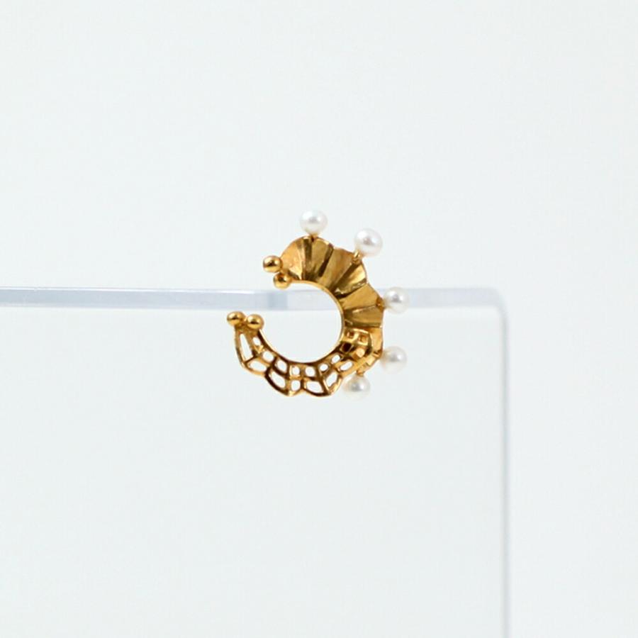 yum. （ヤム） / k18 ゴールド Wフリル ミニ イヤーカフ パール付き / Ec-09a-18c |  | 03