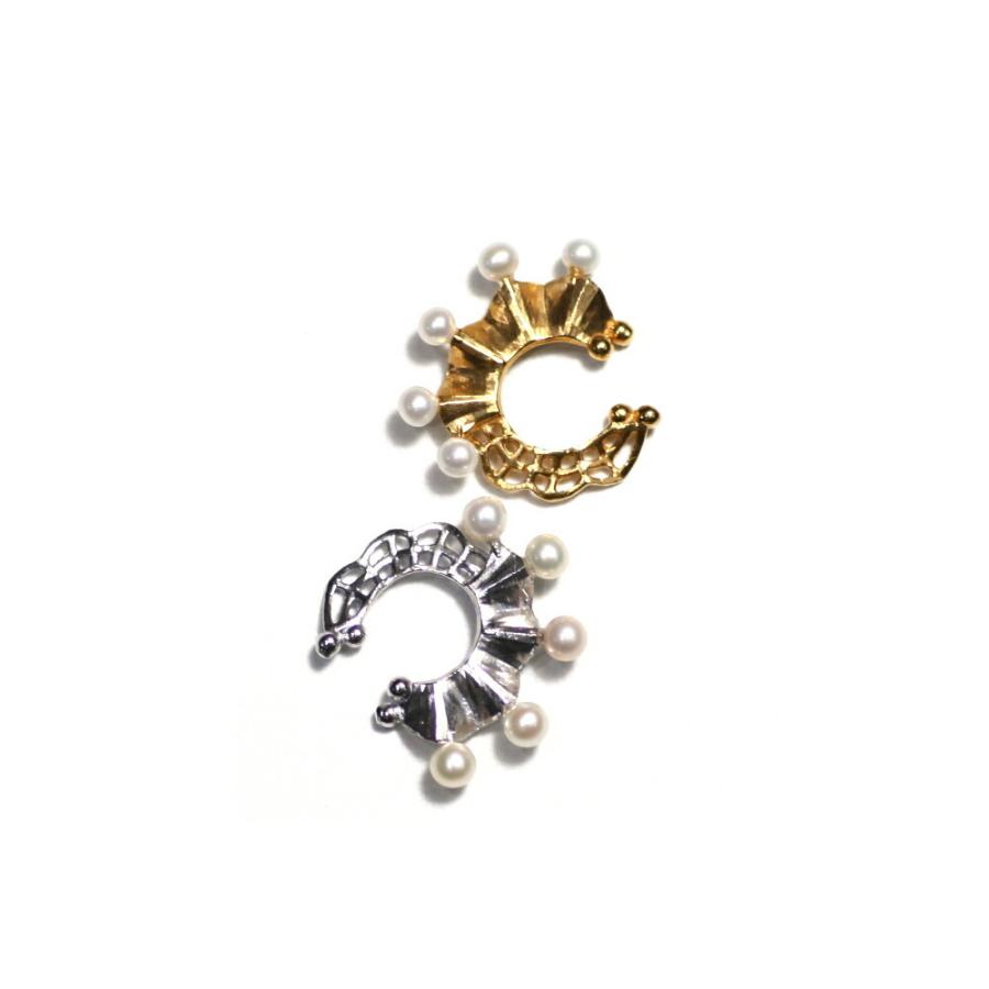 yum. （ヤム） / k18 ゴールド Wフリル ミニ イヤーカフ パール付き / Ec-09a-18c |  | 08