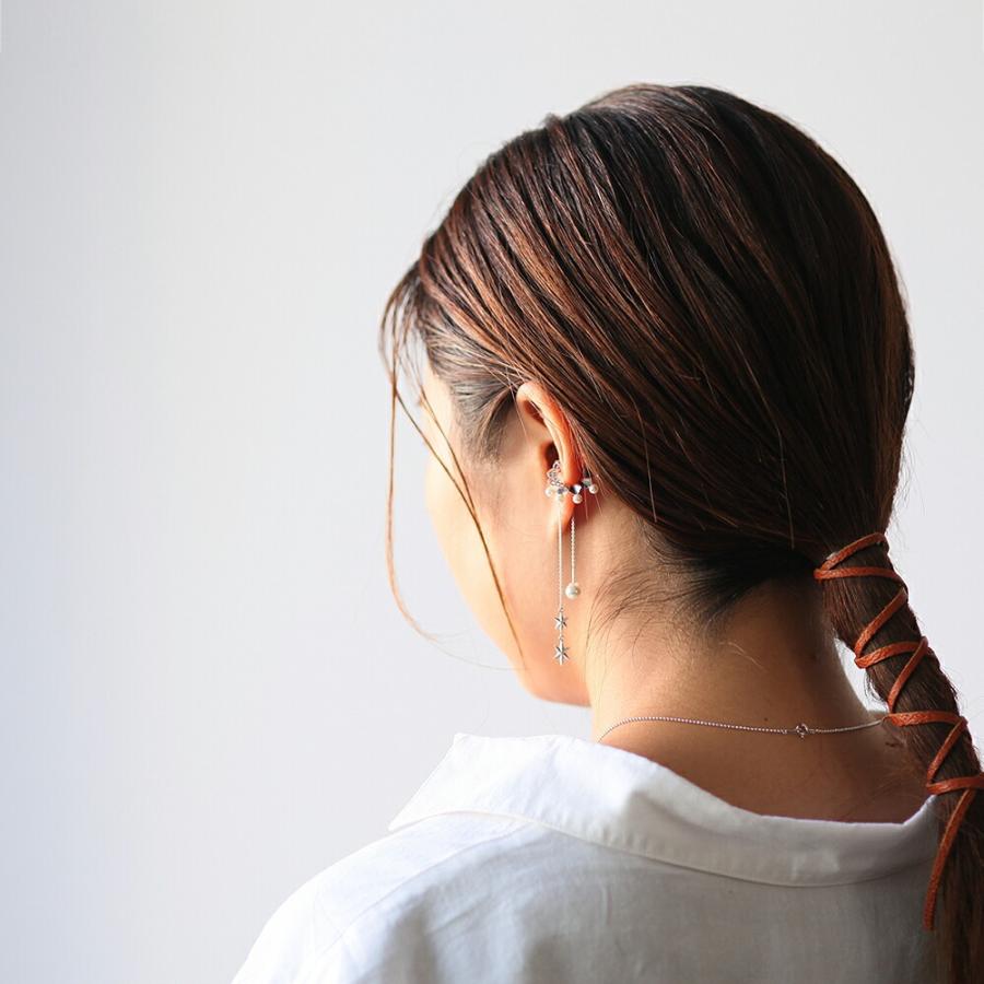 yum. （ヤム） / silver シルバー スター キラキラ チェーン ピアス 2 (両耳タイプ) / P-04b-Ag925 | チェーン | 03