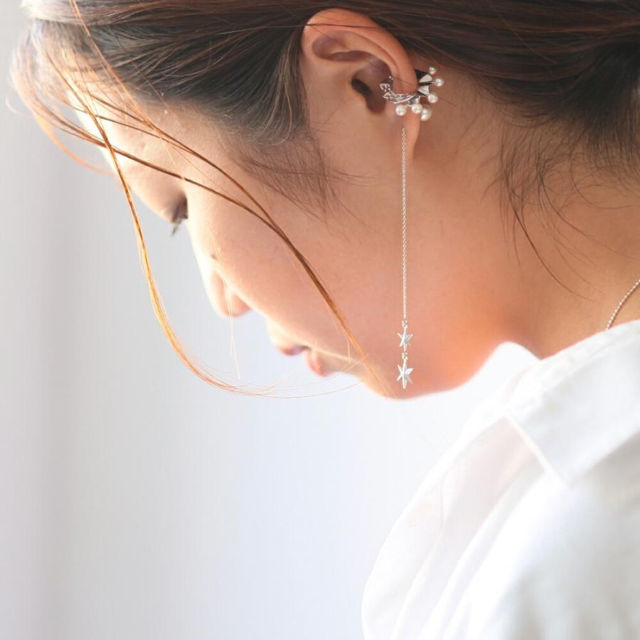 yum. （ヤム） / silver シルバー スター キラキラ チェーン ピアス 2 (両耳タイプ) / P-04b-Ag925 | チェーン | 07