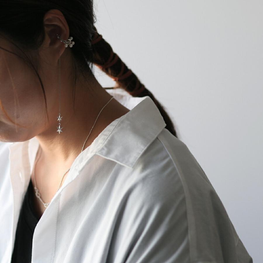 yum. （ヤム） / silver シルバー スター キラキラ チェーン ピアス 2 (両耳タイプ) / P-04b-Ag925 | チェーン | 08