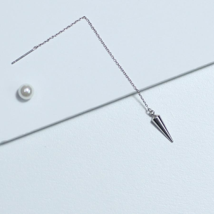 yum. （ヤム） / silver シルバー スタッズチェーン ピアス (両耳タイプ) / P-04d-Ag925 | 