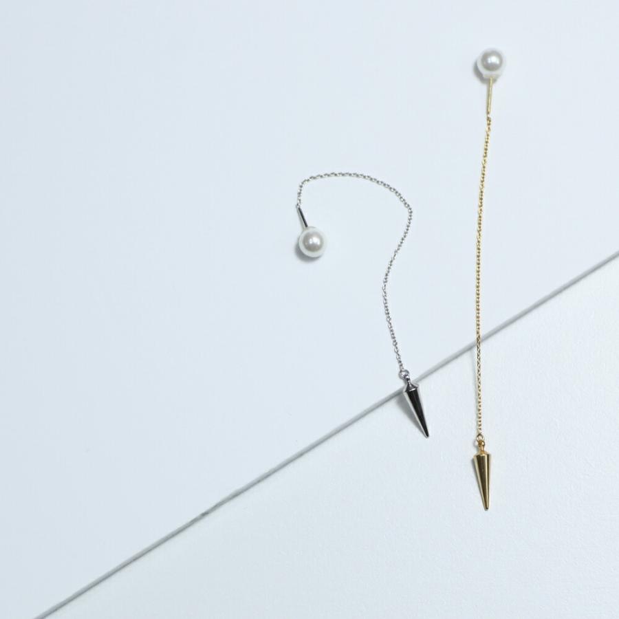 yum. （ヤム） / silver シルバー スタッズチェーン ピアス (両耳タイプ) / P-04d-Ag925 |  | 01