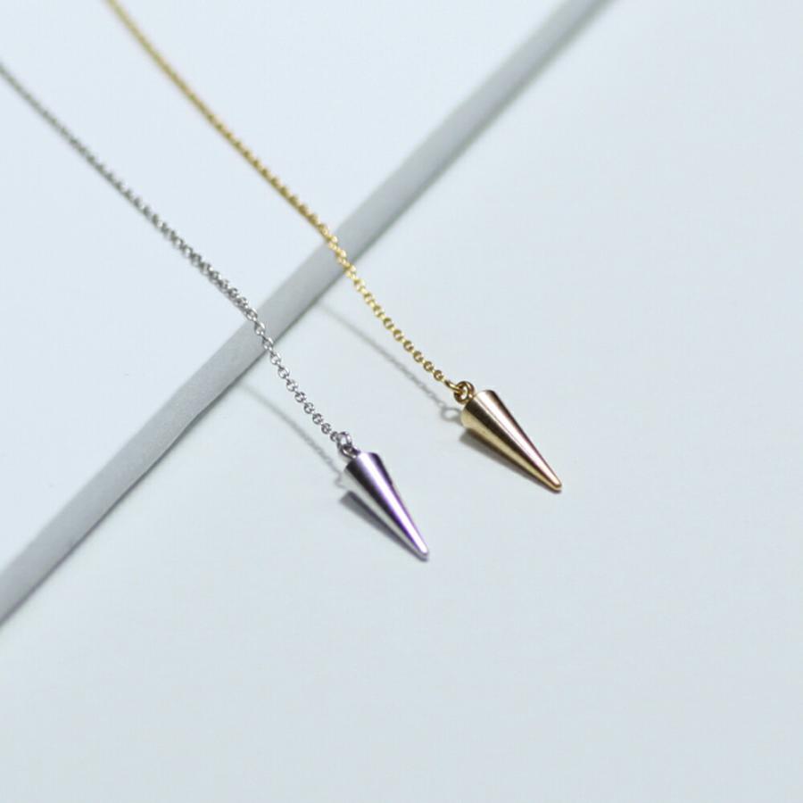 yum. （ヤム） / silver シルバー スタッズチェーン ピアス (両耳タイプ) / P-04d-Ag925 |  | 02