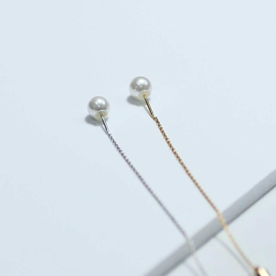 yum. （ヤム） / silver シルバー スタッズチェーン ピアス (両耳タイプ) / P-04d-Ag925 |  | 03