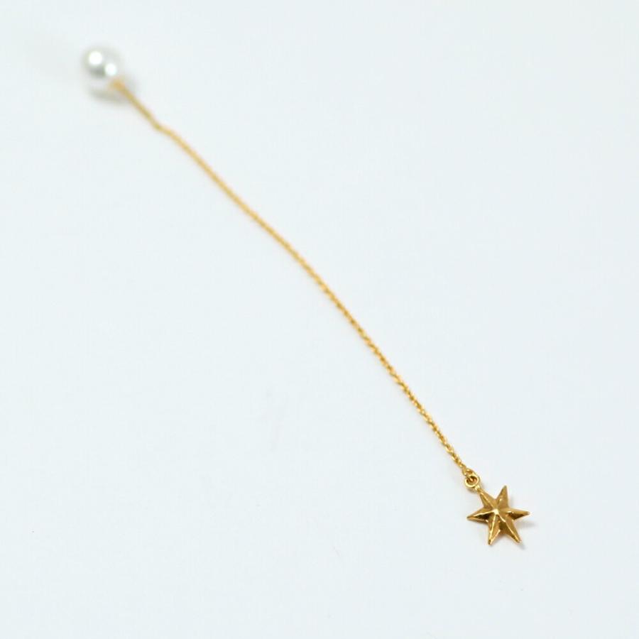 yum. （ヤム） / k18 ゴールド スター キラキラ チェーン ピアス 1 (両耳タイプ) / P-05c-18c | チェーン