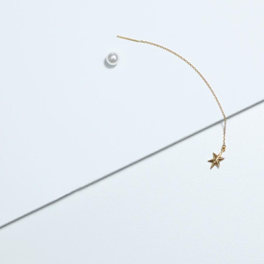 yum. （ヤム） / k18 ゴールド スター キラキラ チェーン ピアス 1 (両耳タイプ) / P-05c-18c | チェーン | 07