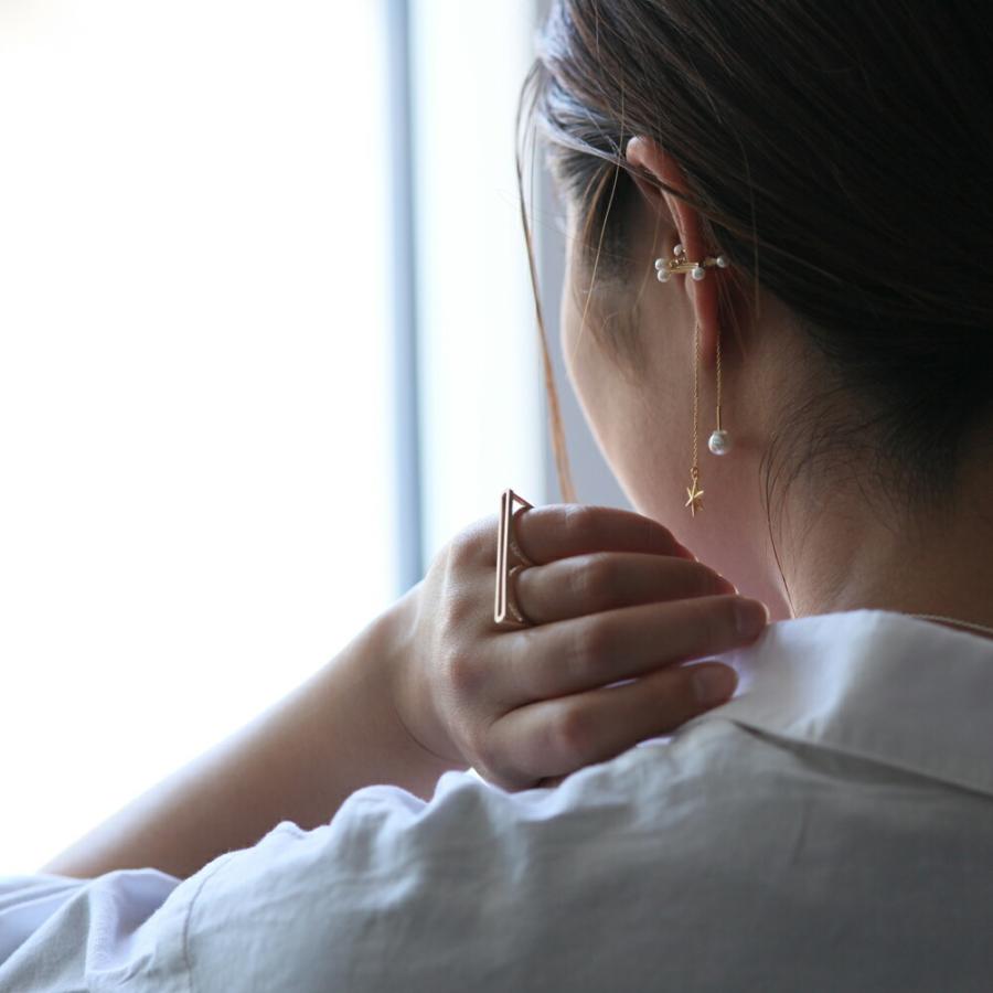 yum. （ヤム） / k18 ゴールド スター キラキラ チェーン ピアス 1 (両耳タイプ) / P-05c-18c | チェーン | 09