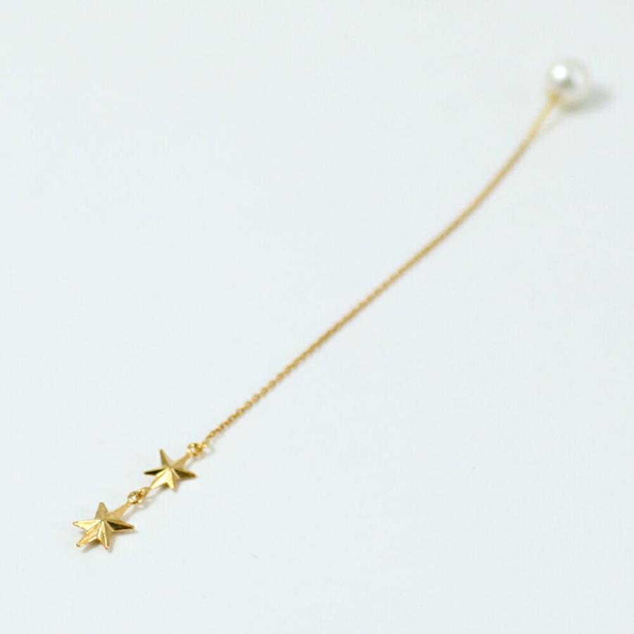 yum. （ヤム） / k18 ゴールド スター キラキラ チェーン ピアス 2 (両耳タイプ) / P-05b-18c | チェーン | 01