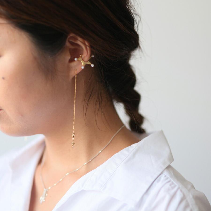 yum. （ヤム） / k18 ゴールド スター キラキラ チェーン ピアス 2 (両耳タイプ) / P-05b-18c | チェーン | 04