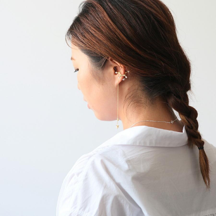 yum. （ヤム） / k18 ゴールド スター キラキラ チェーン ピアス 2 (両耳タイプ) / P-05b-18c | チェーン | 06