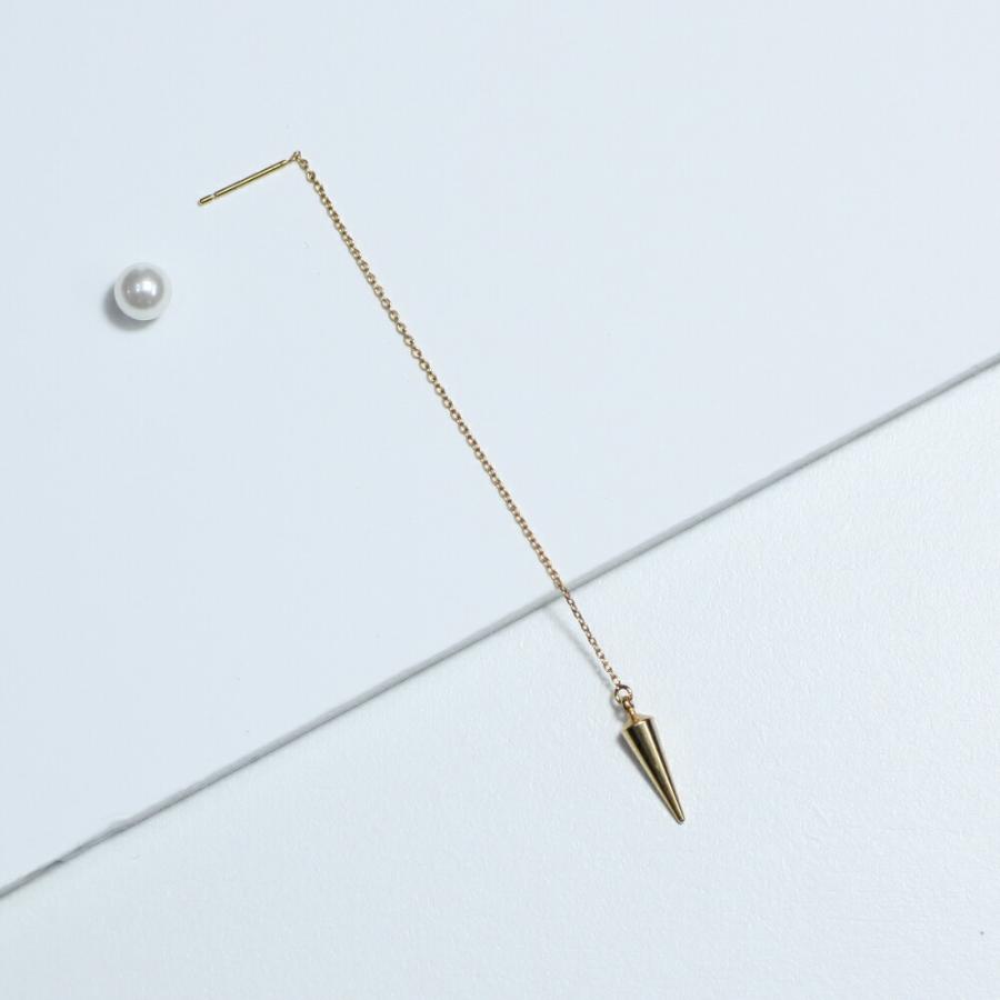 yum. （ヤム） / k18 ゴールド スタッズ チェーン ピアス (両耳タイプ) / P-05d-18c | チェーン