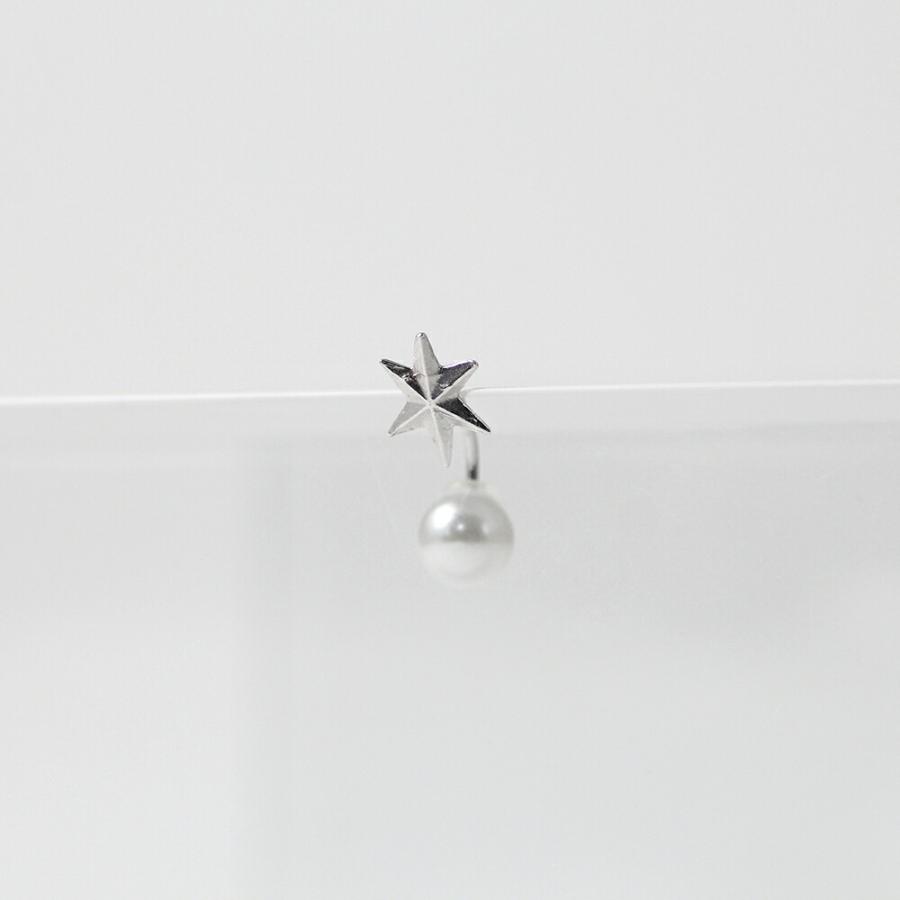 yum. （ヤム） / silver シルバー スター キラキラ パールキャッチ ピアス L (両耳タイプ) / P-09a-Ag925 | 