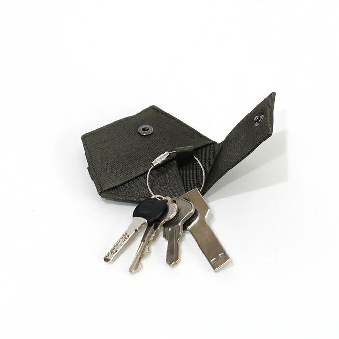 Ense アンサ キーケース sew137 wood zipper key case ブラック 黒 L字