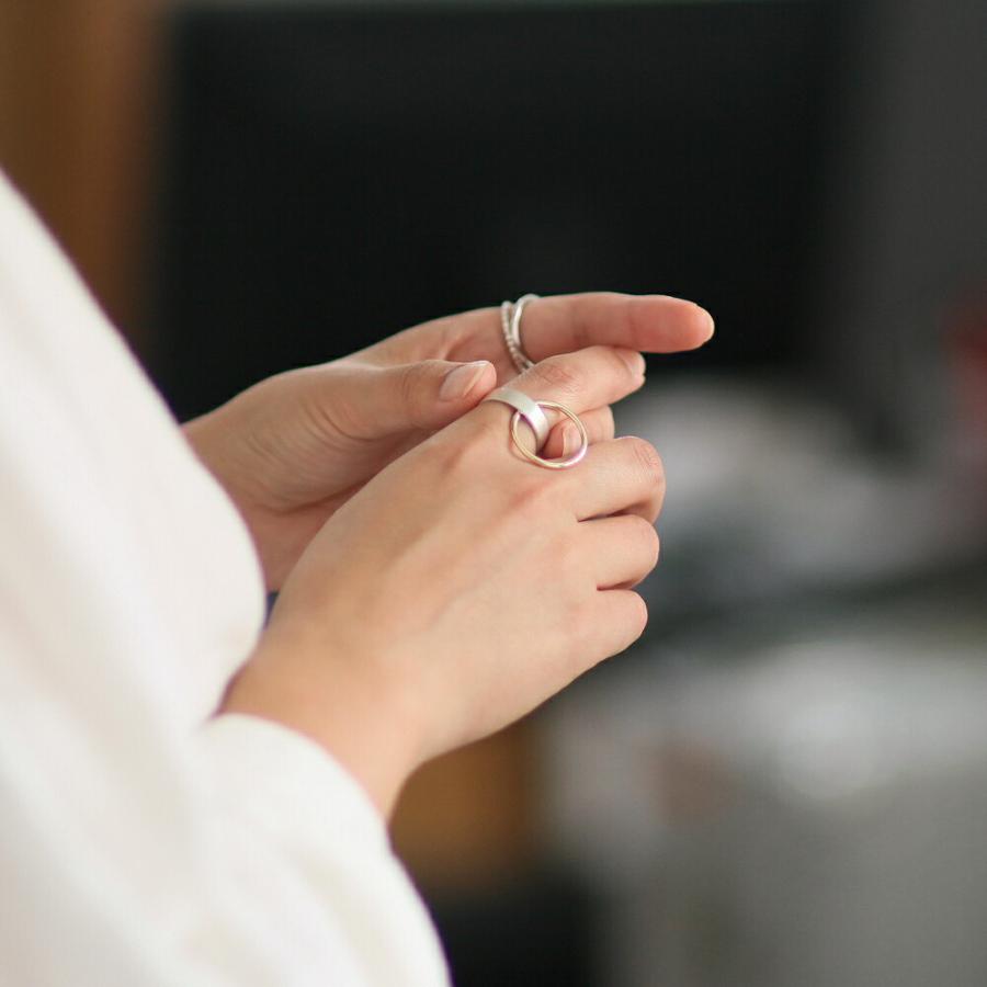 siki (シキ) / SK-R44-K10YG-SV / silver k10 バイカラーリンクリング |  | 11