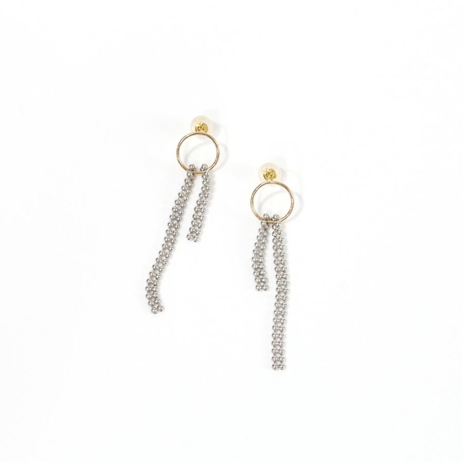 siki (シキ) / SK-PP29-K10YG-SV / silver k10 バイカラー スルーチェーンピアス | 