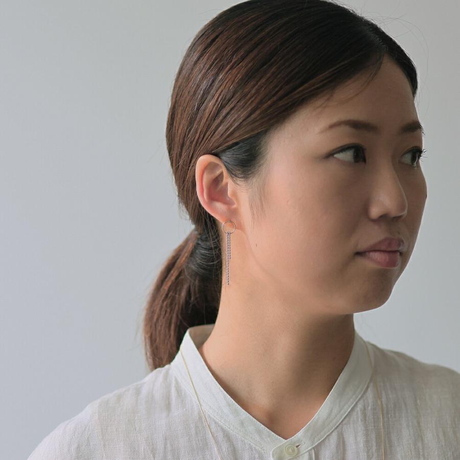 siki (シキ) / SK-PP29-K10YG-SV / silver k10 バイカラー スルーチェーンピアス |  | 01