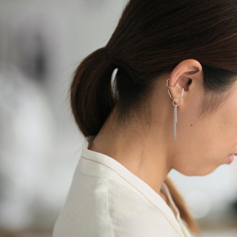 siki (シキ) / SK-PP29-K10YG-SV / silver k10 バイカラー スルーチェーンピアス |  | 02