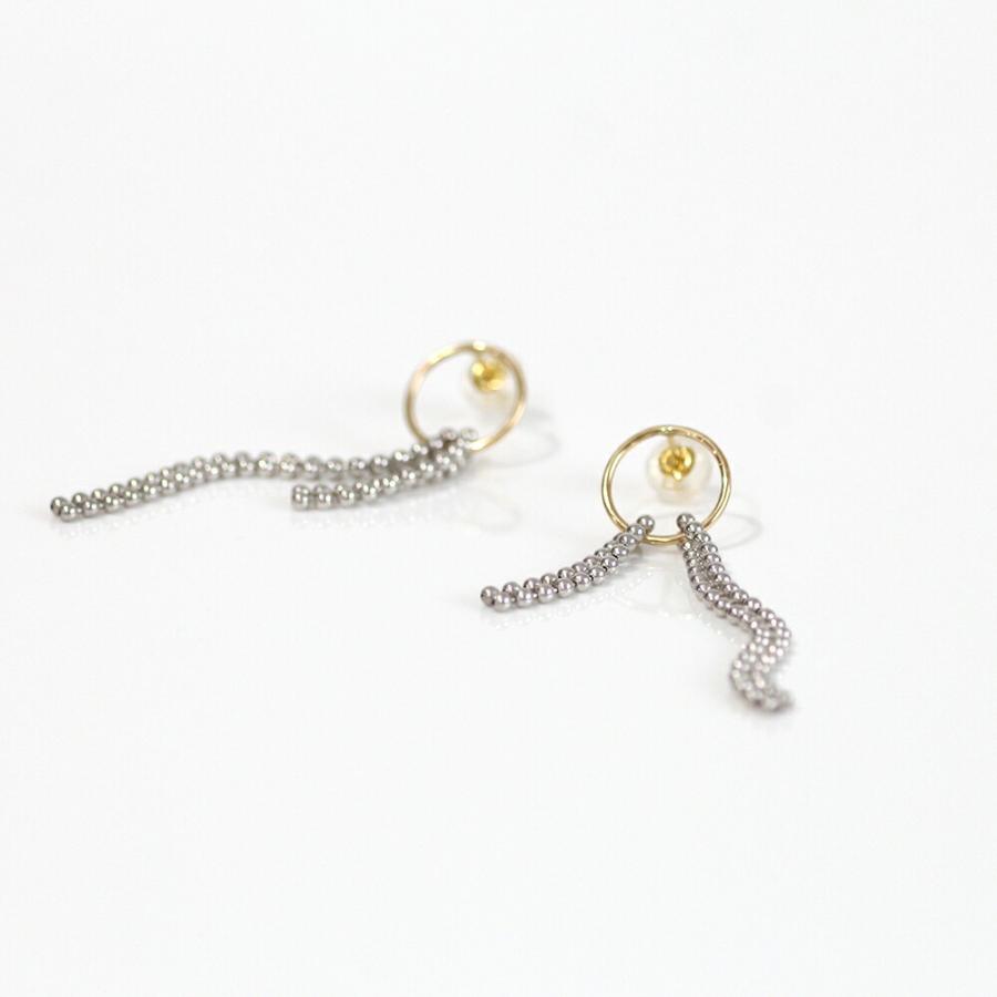 siki (シキ) / SK-PP29-K10YG-SV / silver k10 バイカラー スルーチェーンピアス |  | 04