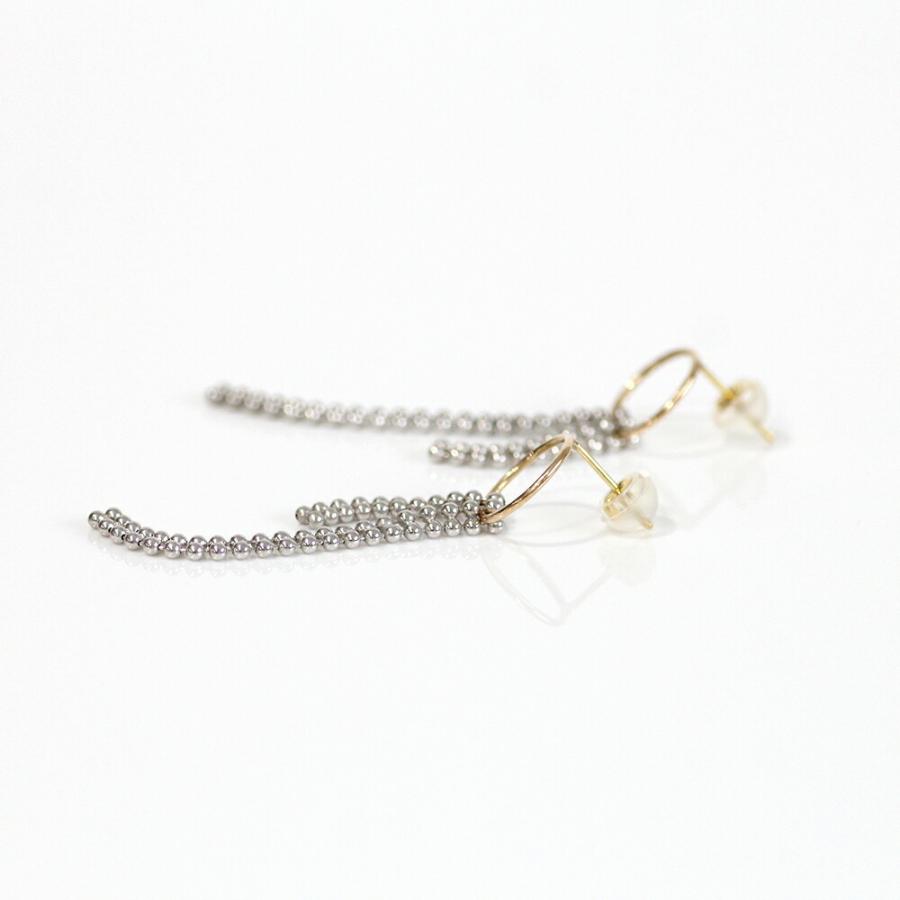 siki (シキ) / SK-PP29-K10YG-SV / silver k10 バイカラー スルーチェーンピアス |  | 05