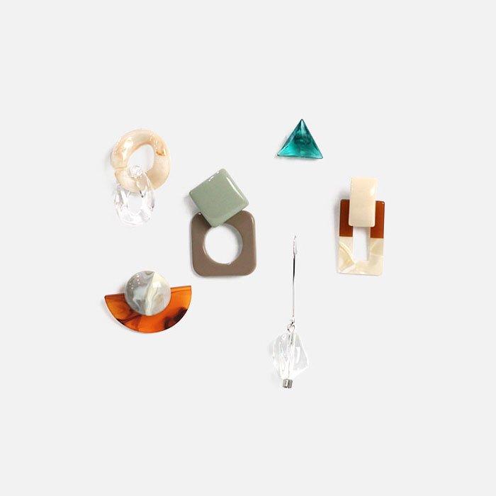 sinc シンク 2way スクエアピアス スモーキーグリーン × ベージュ (片耳タイプ)  sinc_pc_001 レディース シンプル 大人 上品 綺麗 ギフト アクセサリー お祝… |  | 11