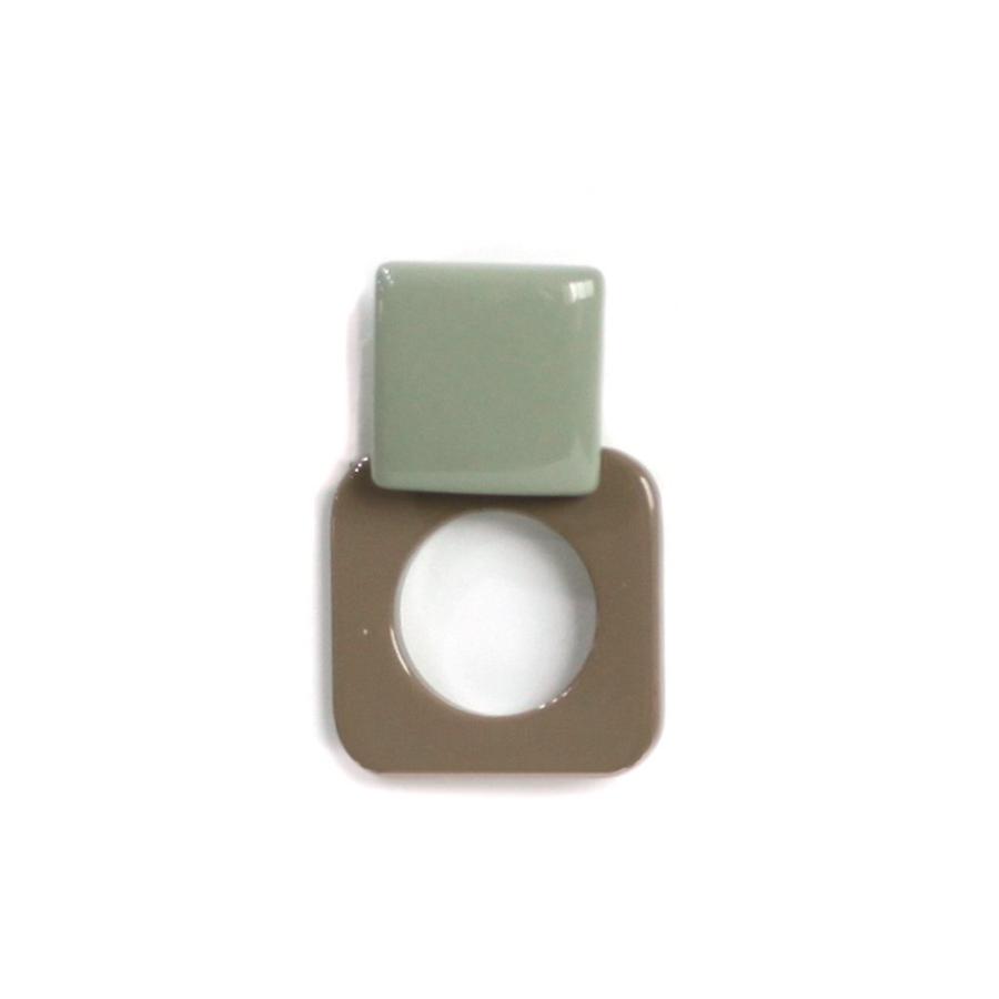 sinc シンク 2way スクエアピアス スモーキーグリーン × ベージュ (片耳タイプ)  sinc_pc_001 レディース シンプル 大人 上品 綺麗 ギフト アクセサリー お祝… |  | 01