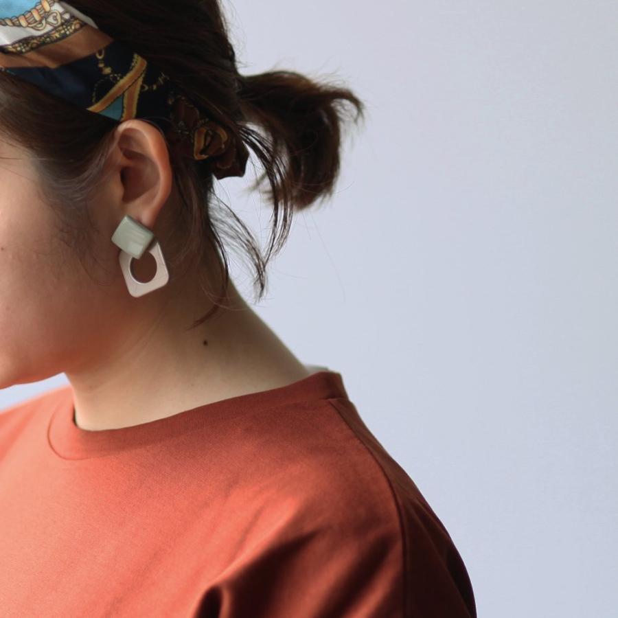 sinc シンク 2way スクエアピアス スモーキーグリーン × ベージュ (片耳タイプ)  sinc_pc_001 レディース シンプル 大人 上品 綺麗 ギフト アクセサリー お祝… |  | 03